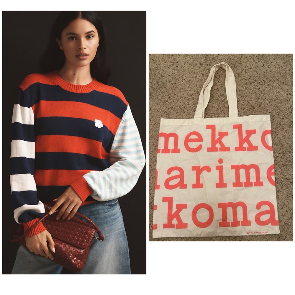 Marimekko Kesakoju Maalis Pullover Sweater and bag Size XS‎